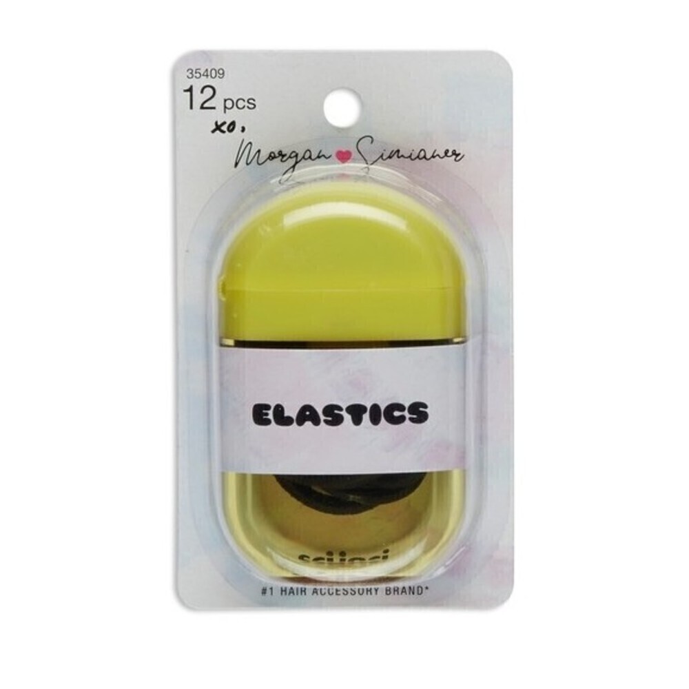 Scunci Morgan Simianer xo Elastics Hair Bands & Yellow Case 12 pcs
